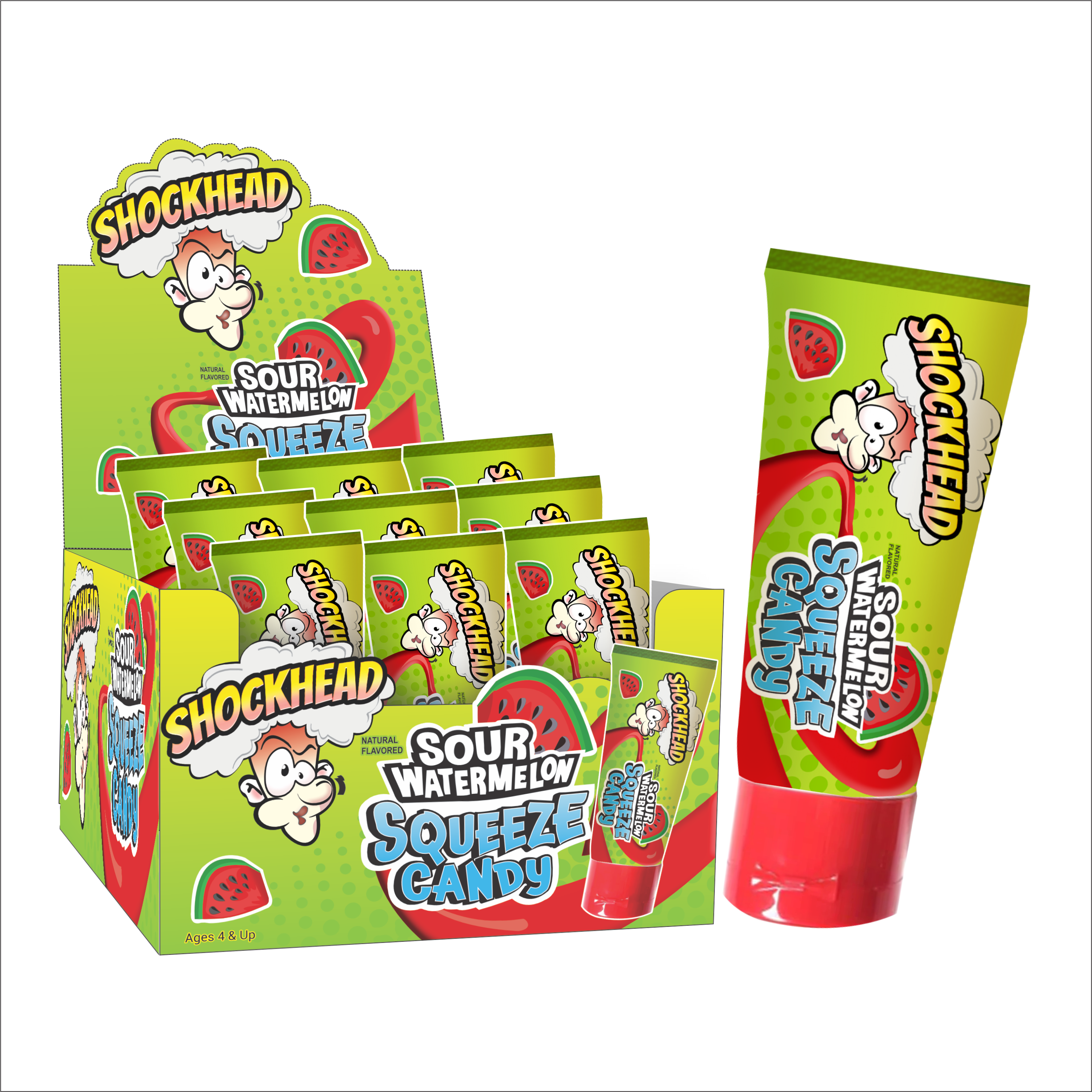 Shockhead Sour Watermelon Squeeze Candy